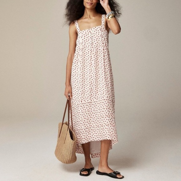 J. Crew pin tucked Polka Dot Midi Dress - Picture 1 of 10